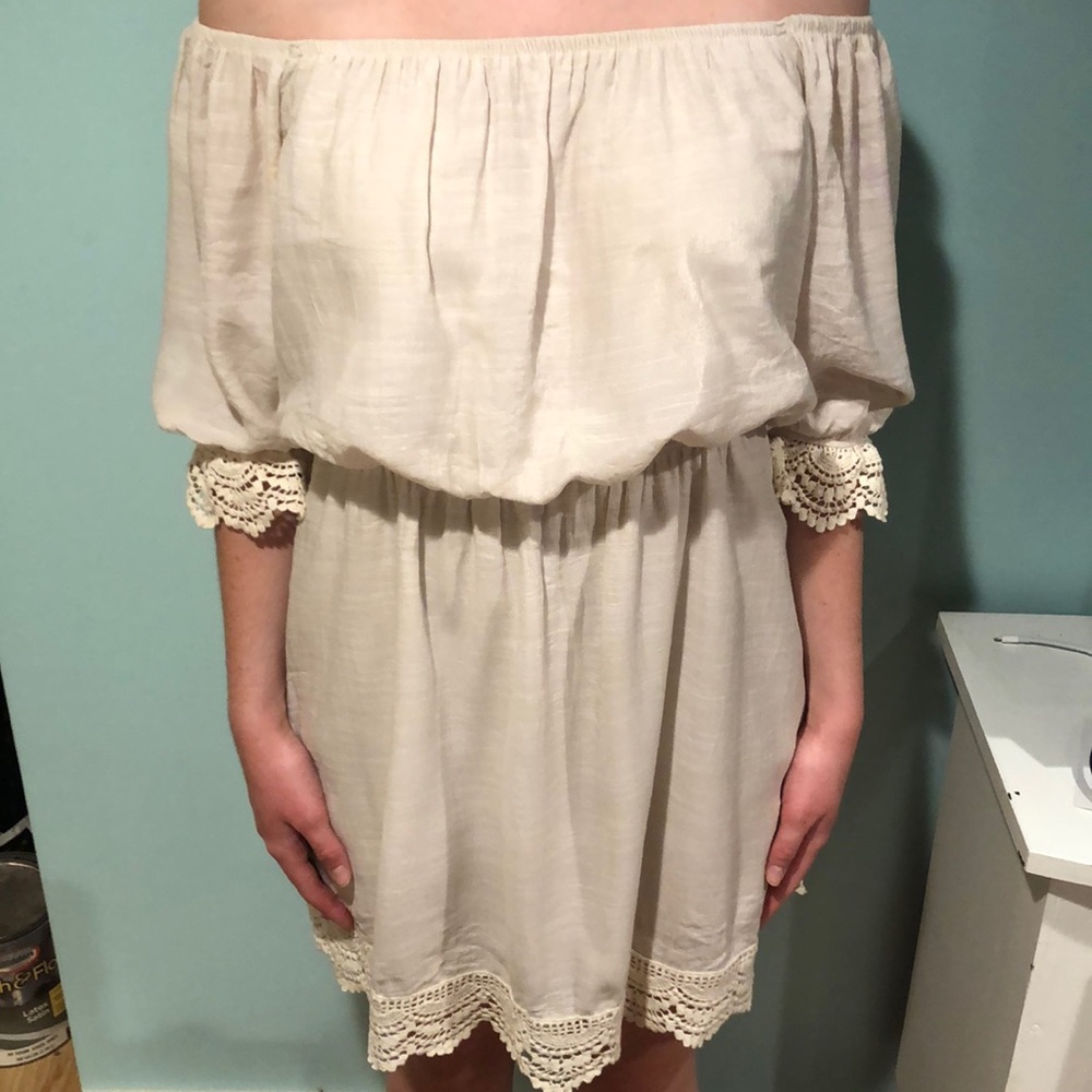 Off the Shoulder Cream Dress